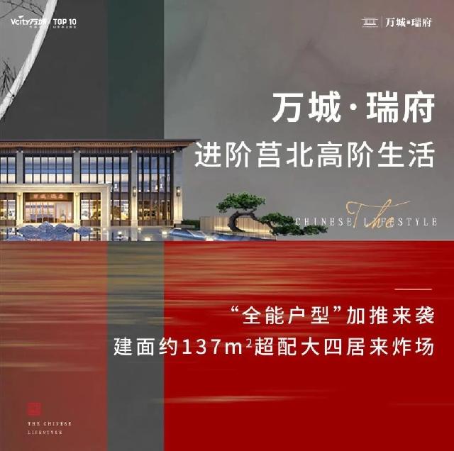 莒南万城瑞府“全能户型”加推来袭，建面约137㎡超配大四居来炸场，进阶莒北高阶生活